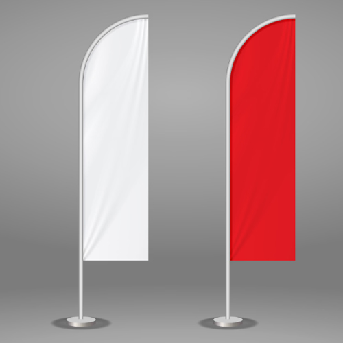 Beach Flag Printing Malaysia – Feather Flag dan Teardrop Flag custom dengan stand